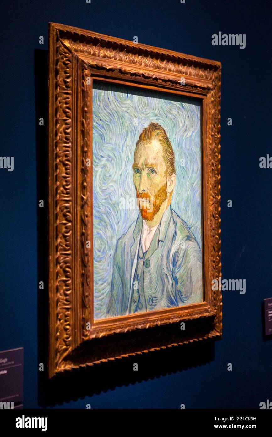 Selbstporträt von Vincent Van Gogh im Musée d'Orsay, Paris Stockfoto