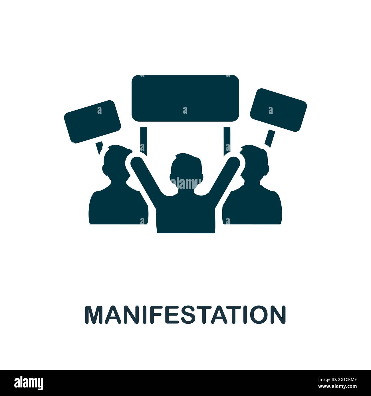 Manifestationssymbol. Monochromes einfaches Element aus der Bürgerrechtskollektion. Kreative Manifestation Symbol für Web-Design, Vorlagen, Infografiken und Stock Vektor