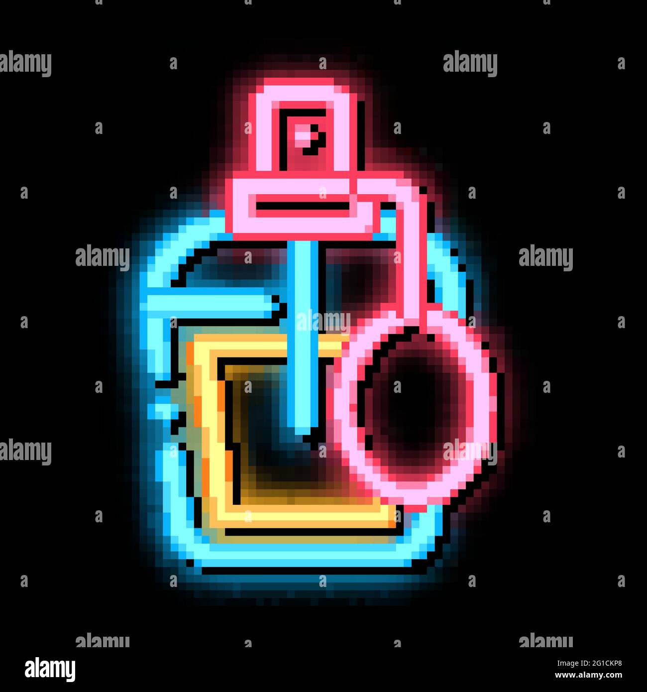 Parfüm Flasche Neon leuchten Symbol Illustration Stock Vektor