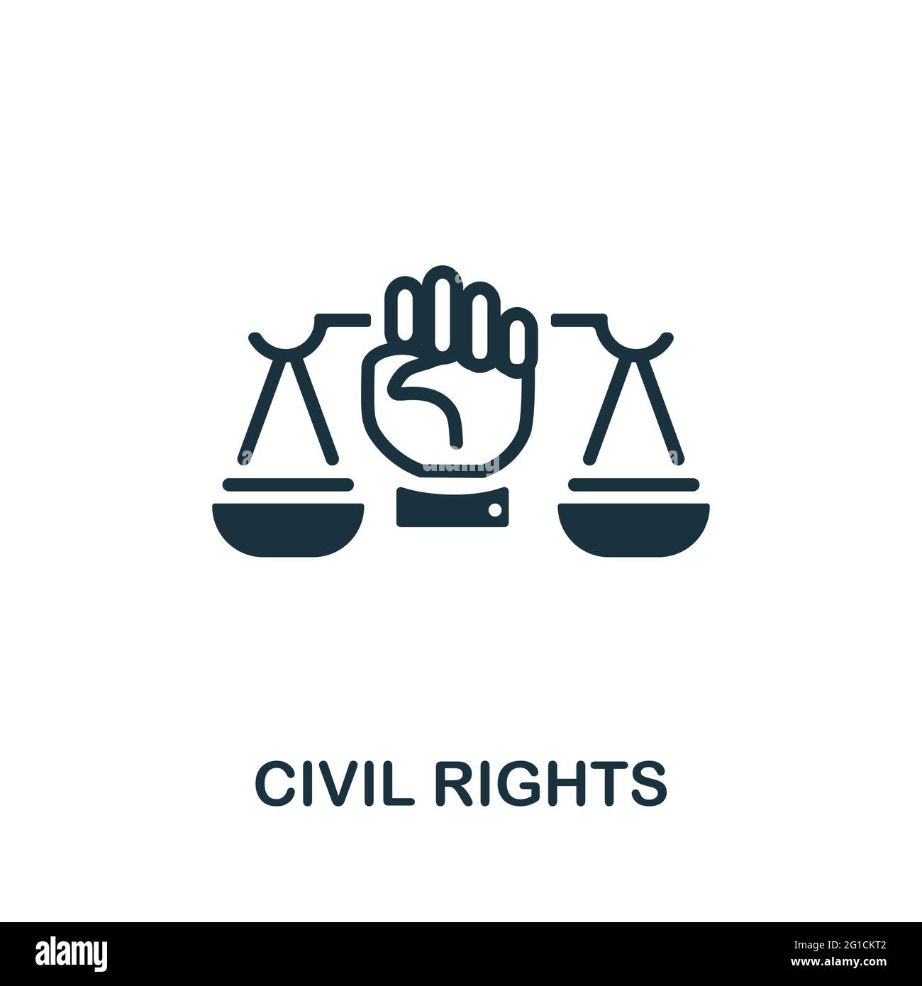 Symbol für Bürgerrechte. Monochromes einfaches Element aus der Bürgerrechtskollektion. Creative Civil Rights Icon für Webdesign, Vorlagen, Infografiken und mehr Stock Vektor