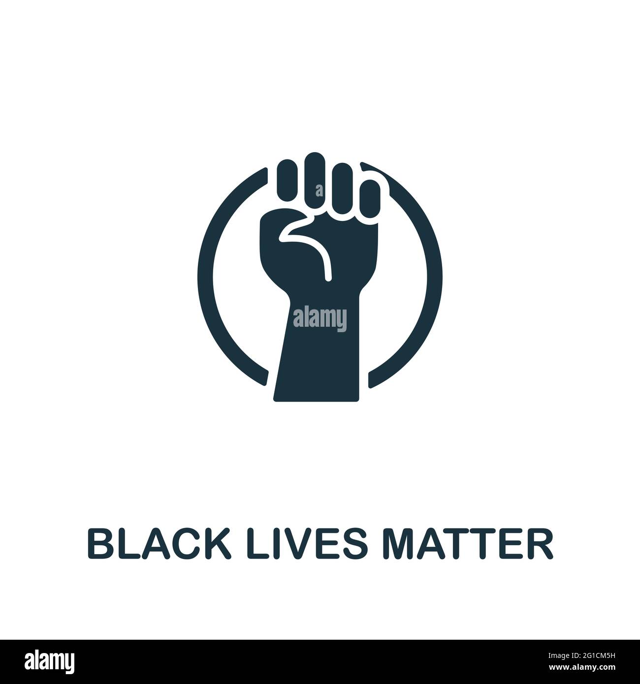 Symbol „Schwarze Leben“. Monochromes einfaches Element aus der Bürgerrechtskollektion. Creative Black Lives Matter Symbol für Web-Design, Vorlagen Stock Vektor