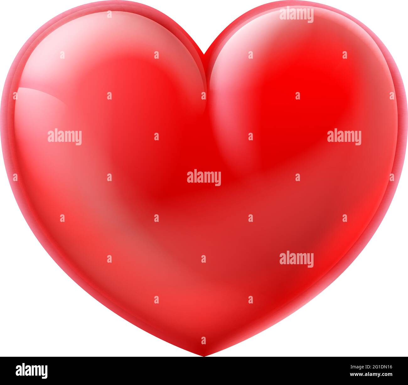 Herz 3D Cartoon Hochglanz Emoticon Emoji-Symbol Stock Vektor