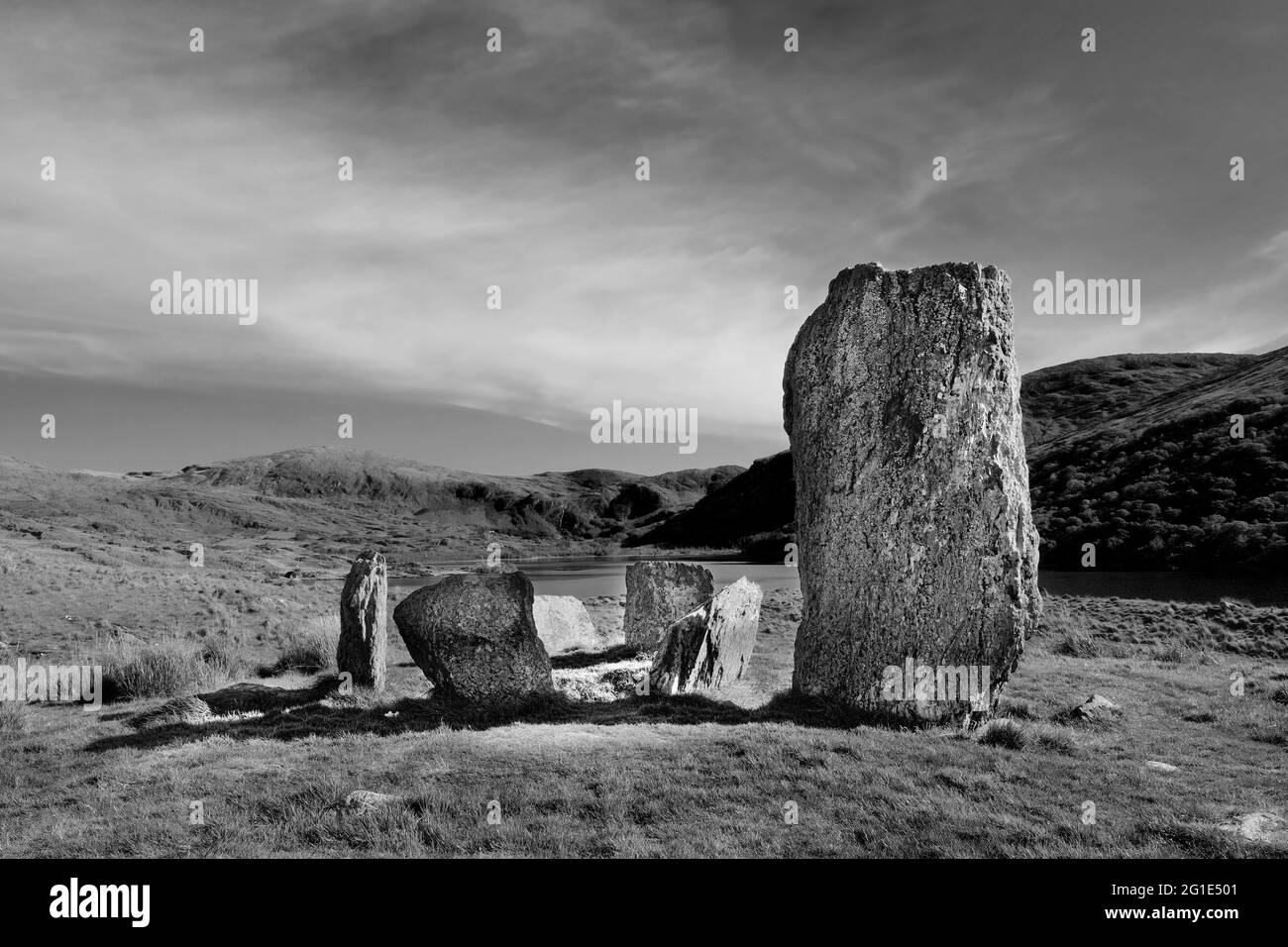 Uragh Stone Circle auf der Beara-Halbinsel, County Kerr, Irland - John Gollop Stockfoto