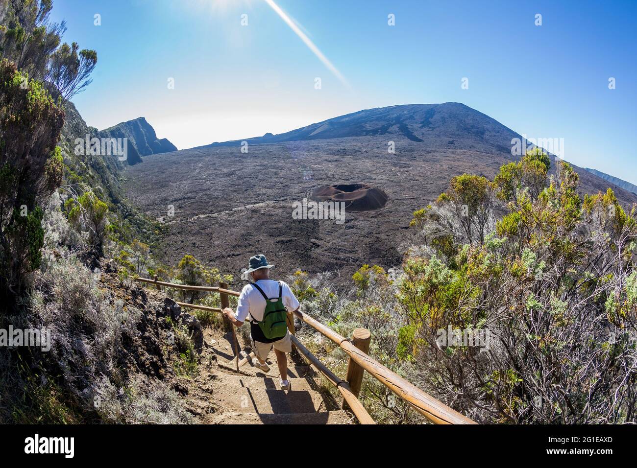 FRANKREICH. REUNION ISLAND, PITON DE LA FOURNAISE, VULKAN, FORMICA LEO Stockfoto