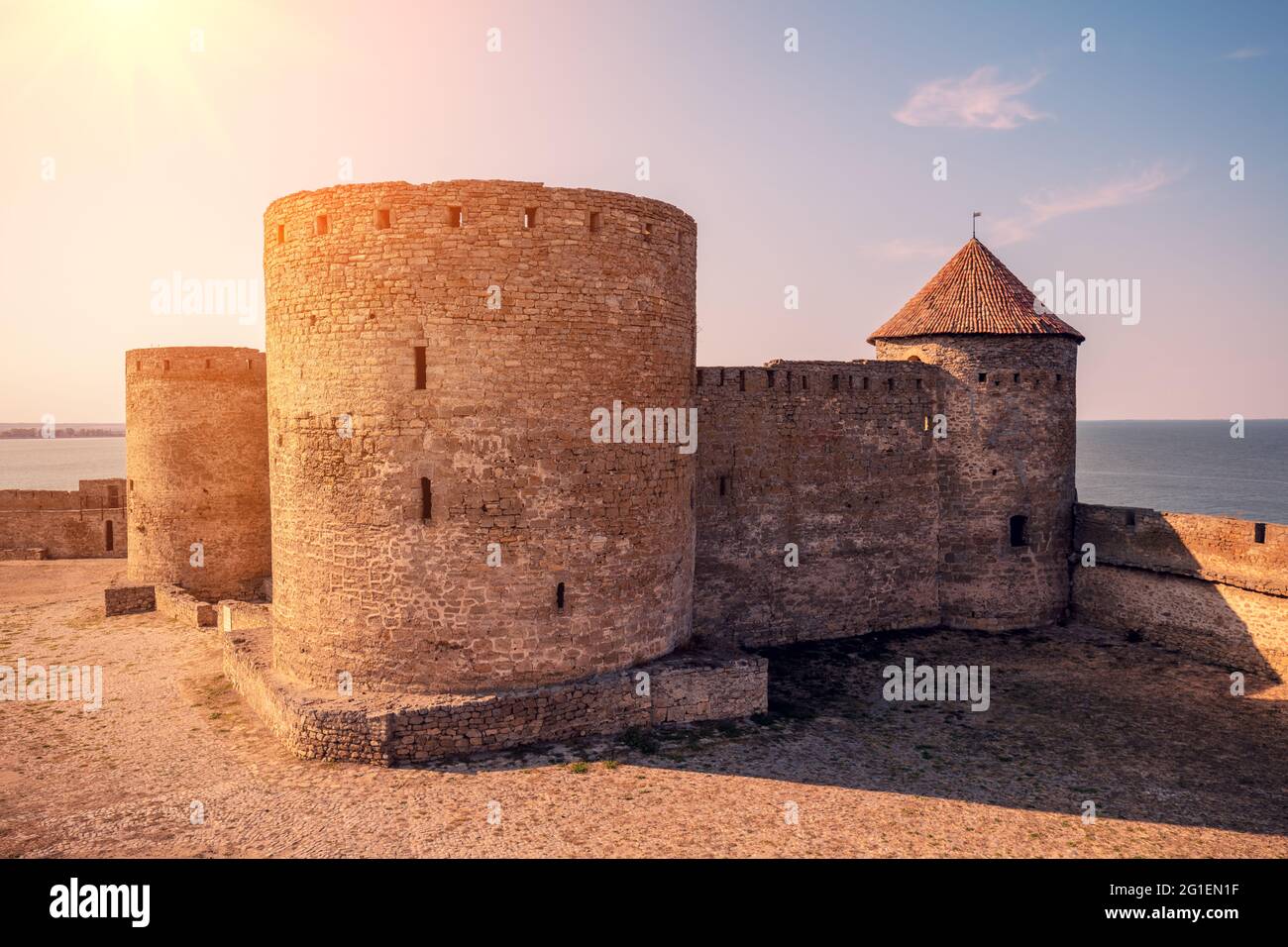 Alte Akkerman Festung in Bilhorod-Dnistrovskyi Stadt in Odessa Region. Ukraine Stockfoto