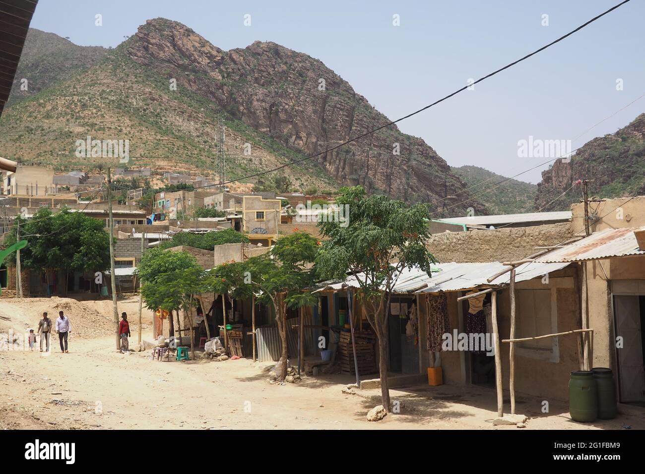 Kleine Stadt im ländlichen Tigray, Äthiopien, an der Grenze zu Eritrea Stockfoto