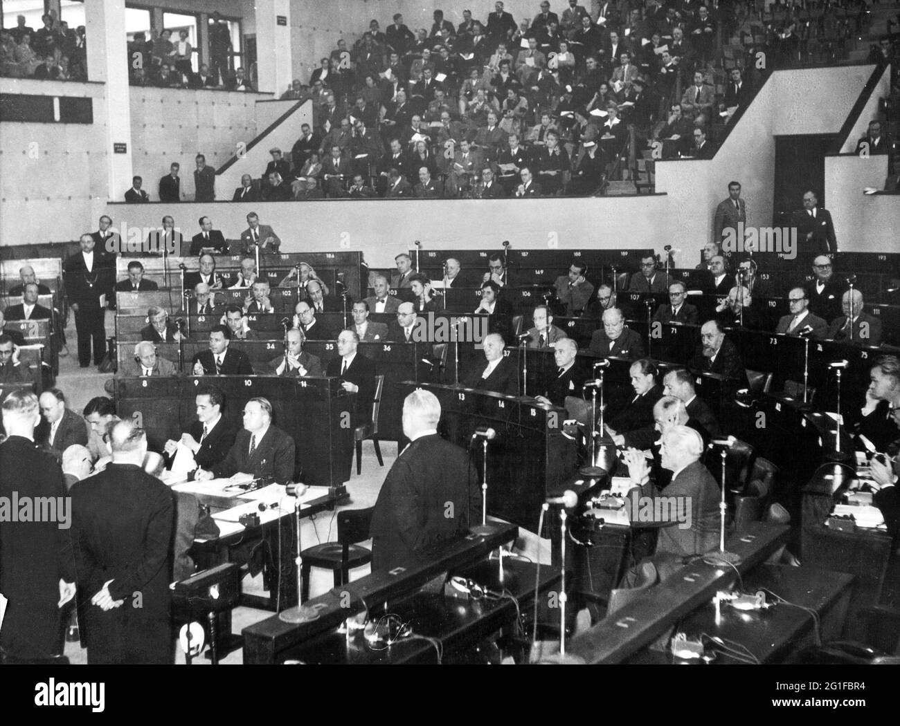 Politik, Europa, parlament der Europäischen Gemeinschaft für Kohle und Stahl (EGKS), Straßburg, Versammlung, ZUSÄTZLICHE-RIGHTS-CLEARANCE-INFO-NOT-AVAILABLE Stockfoto