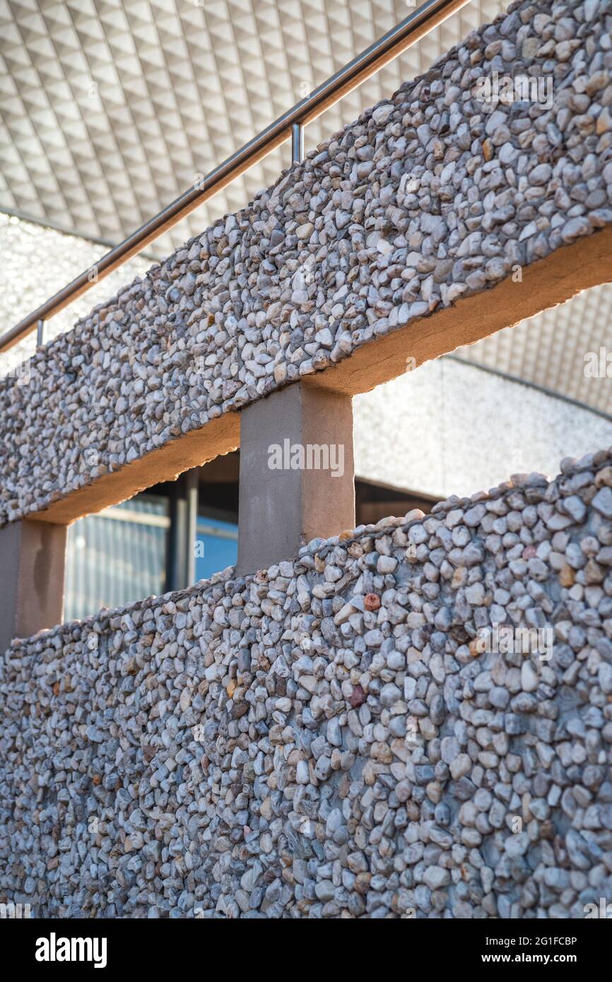 Detail einer Balustrade und eines Handlaufs, Nahaufnahme Stockfoto