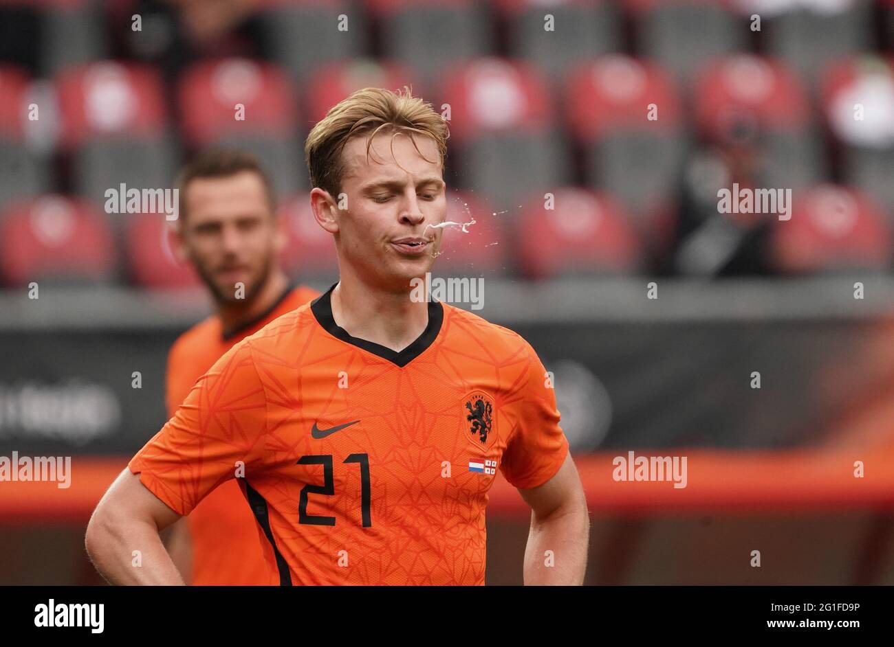 Frenkie de Jong beim Freundschaftsspiel Niederlande gegen Georgien am 6. Juni 2021 im FC Twente Stadion in Enschede, Niederlande Foto von SCS/Soenar Chamid/AFLO (HOLLAND OUT) Stockfoto