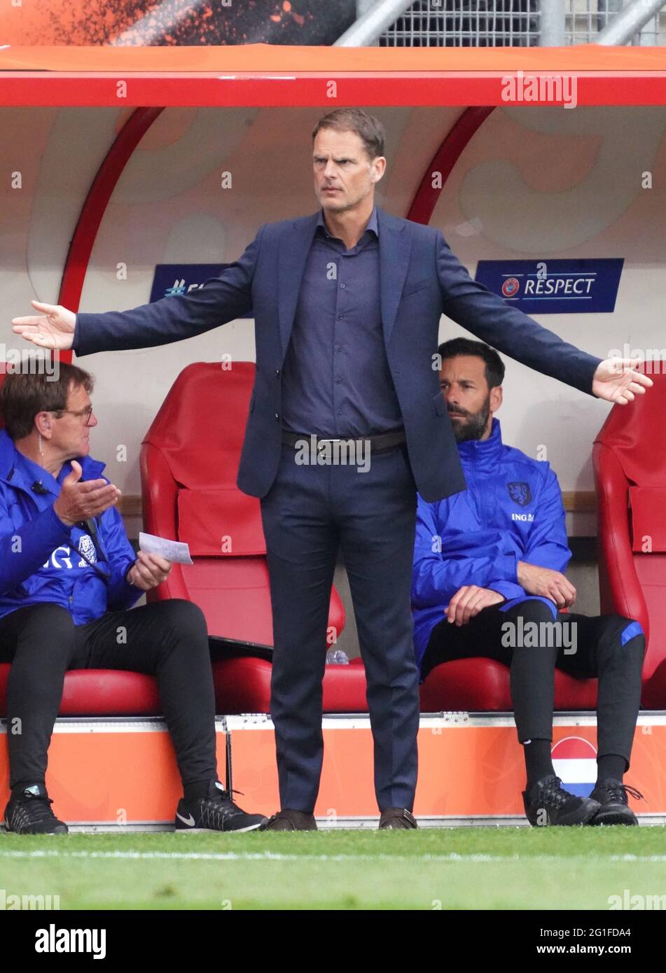 Bondscoach Frank de Boer beim Freundschaftsspiel Niederlande gegen Georgien am 6. Juni 2021 im FC Twente Stadion in Enschede, Niederlande Foto von SCS/Soenar Chamid/AFLO (HOLLAND OUT) Stockfoto