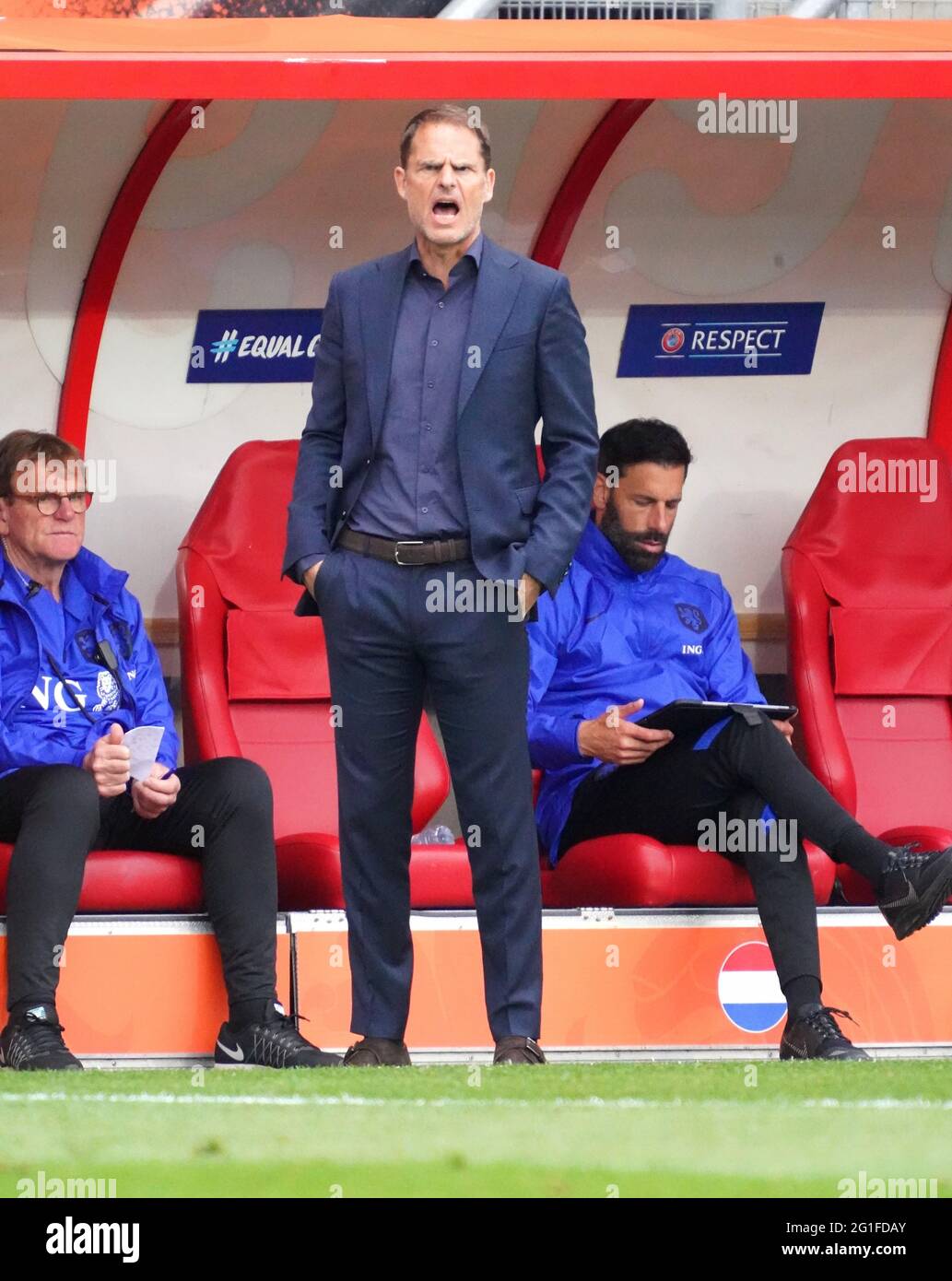 Bondscoach Frank de Boer beim Freundschaftsspiel Niederlande gegen Georgien am 6. Juni 2021 im FC Twente Stadion in Enschede, Niederlande Foto von SCS/Soenar Chamid/AFLO (HOLLAND OUT) Stockfoto