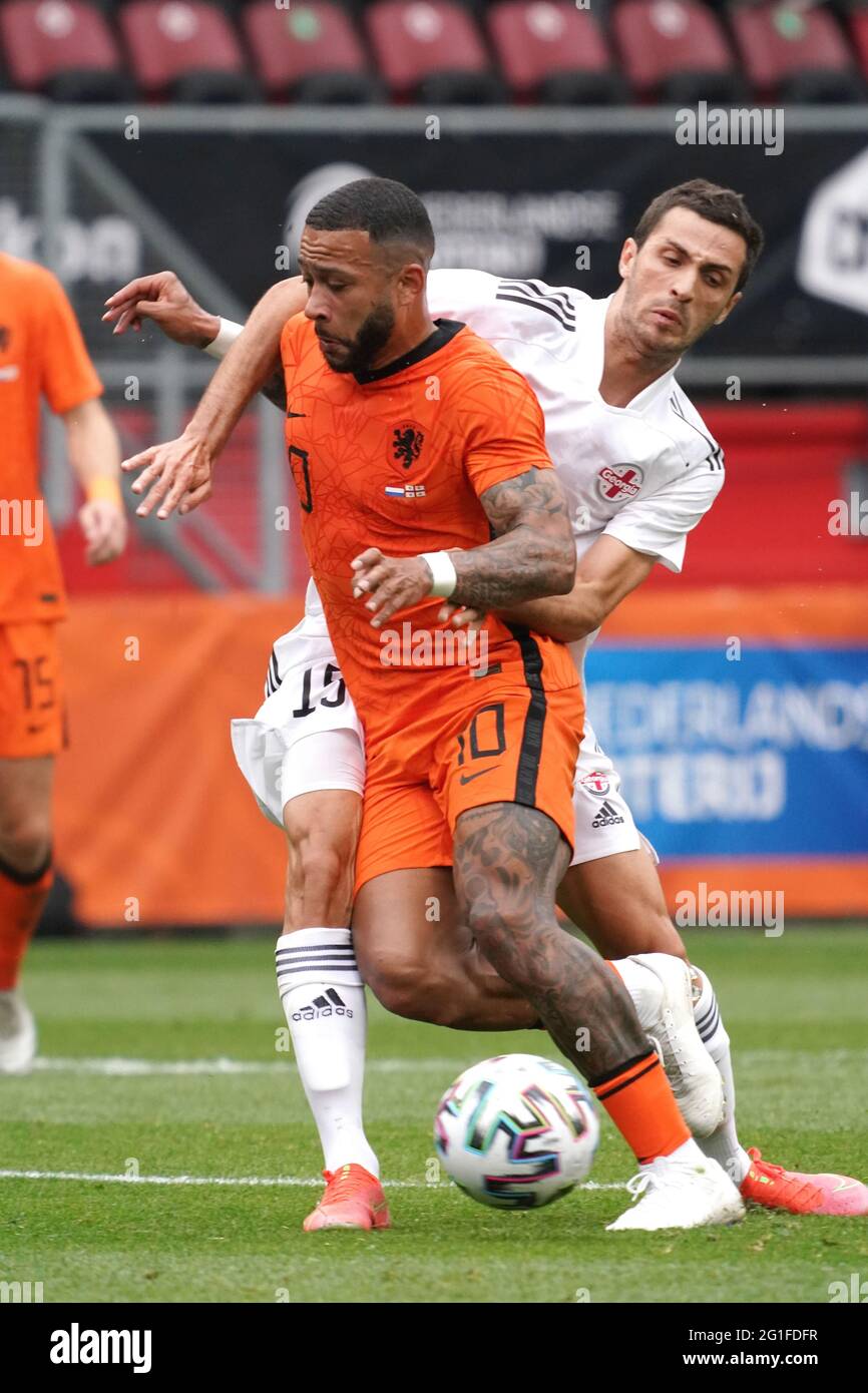 Memphis Depay beim Freundschaftsspiel Niederlande gegen Georgien am 6. Juni 2021 im FC Twente Stadion in Enschede, Niederlande Foto von SCS/Soenar Chamid/AFLO (HOLLAND OUT) Stockfoto