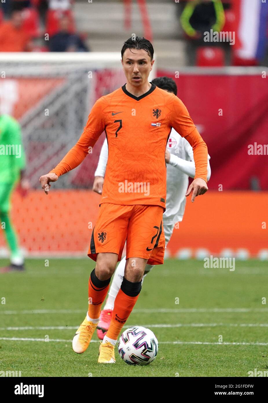 Steven Bergwijn beim Freundschaftsspiel Niederlande gegen Georgien am 6. Juni 2021 im FC Twente Stadion in Enschede, Niederlande Foto von SCS/Soenar Chamid/AFLO (HOLLAND OUT) Stockfoto