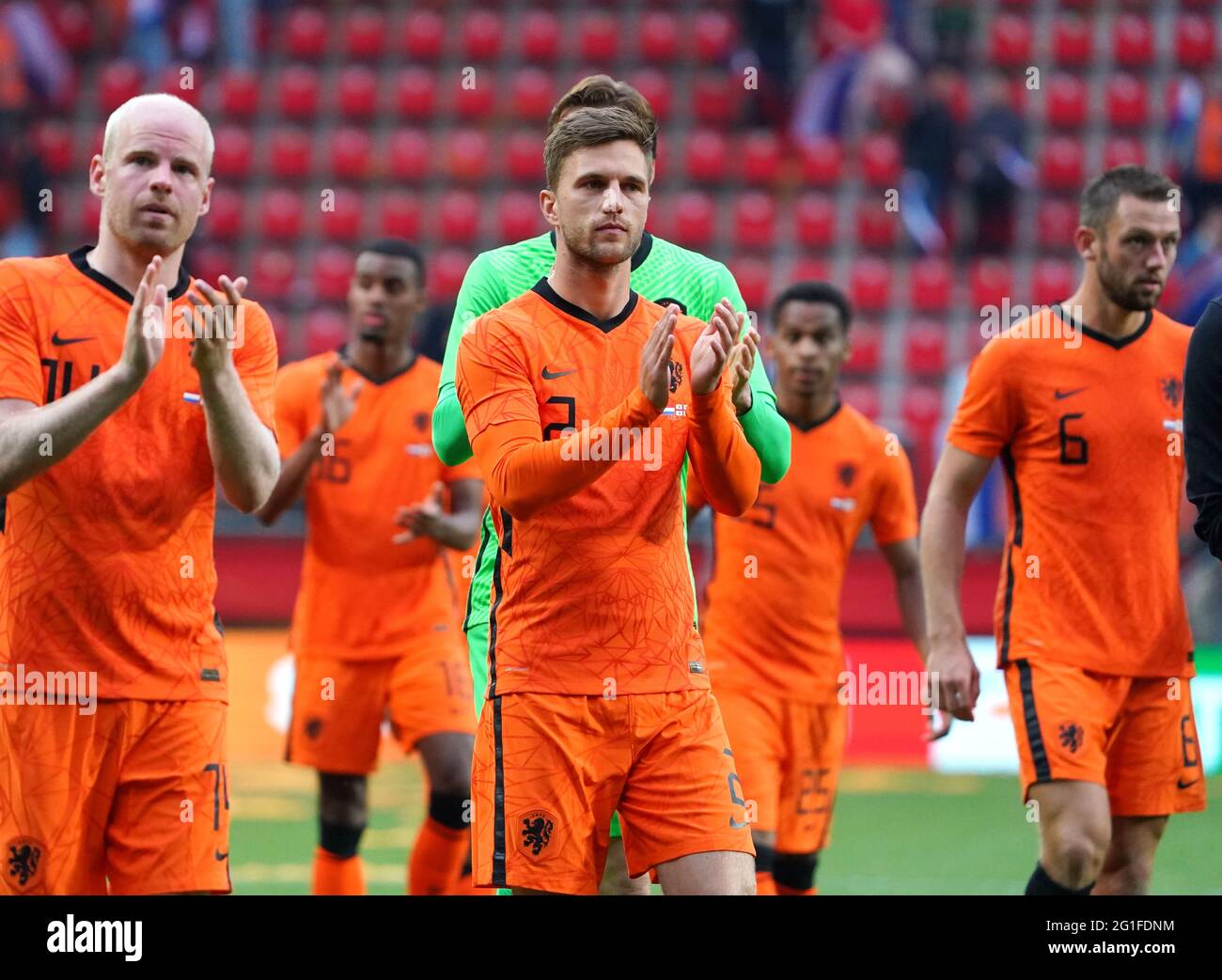 Joel Veltman beim Freundschaftsspiel Niederlande gegen Georgien am 6. Juni 2021 im FC Twente Stadion in Enschede, Niederlande Foto von SCS/Soenar Chamid/AFLO (HOLLAND OUT) Stockfoto