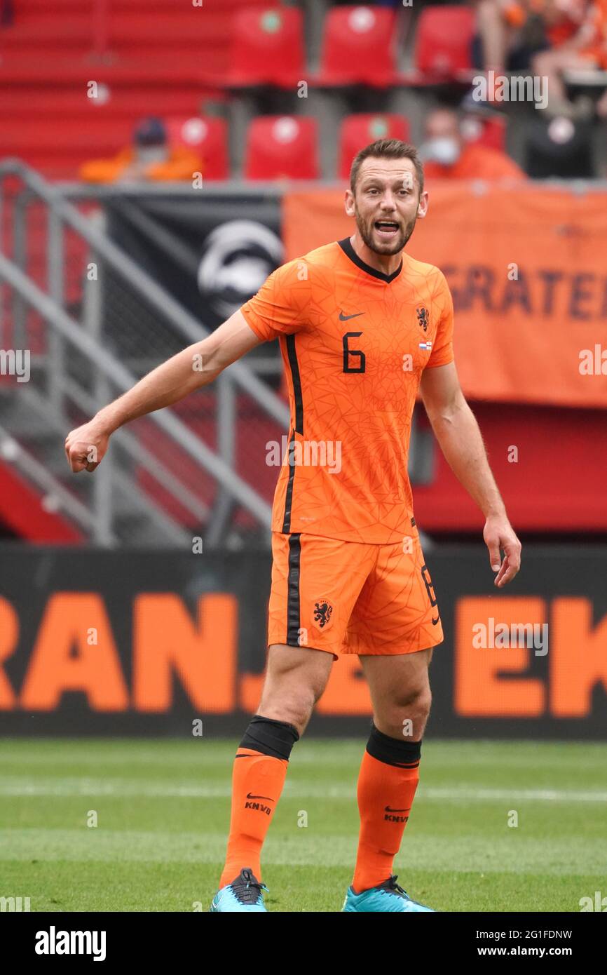 Stefan de Vrij beim Freundschaftsspiel Niederlande gegen Georgien am 6. Juni 2021 im FC Twente Stadion in Enschede, Niederlande Foto von SCS/Soenar Chamid/AFLO (HOLLAND OUT) Stockfoto