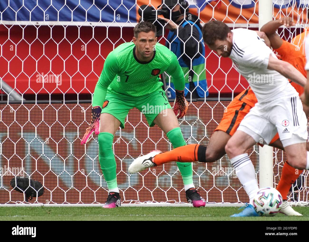 Maarten Stekelenburg beim Freundschaftsspiel Niederlande gegen Georgien am 6. Juni 2021 im FC Twente Stadion in Enschede, Niederlande Foto von SCS/Soenar Chamid/AFLO (HOLLAND OUT) Stockfoto