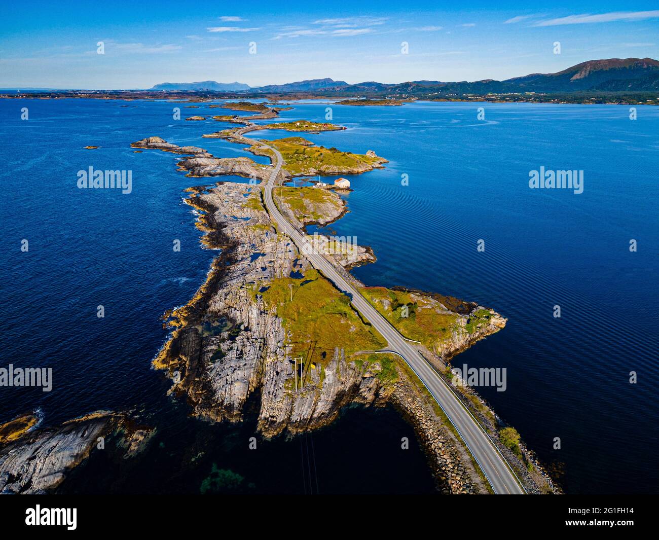 Luftaufnahme der Atlantikstraße, Bezirk More Og Romsdal, Norwegen Stockfoto