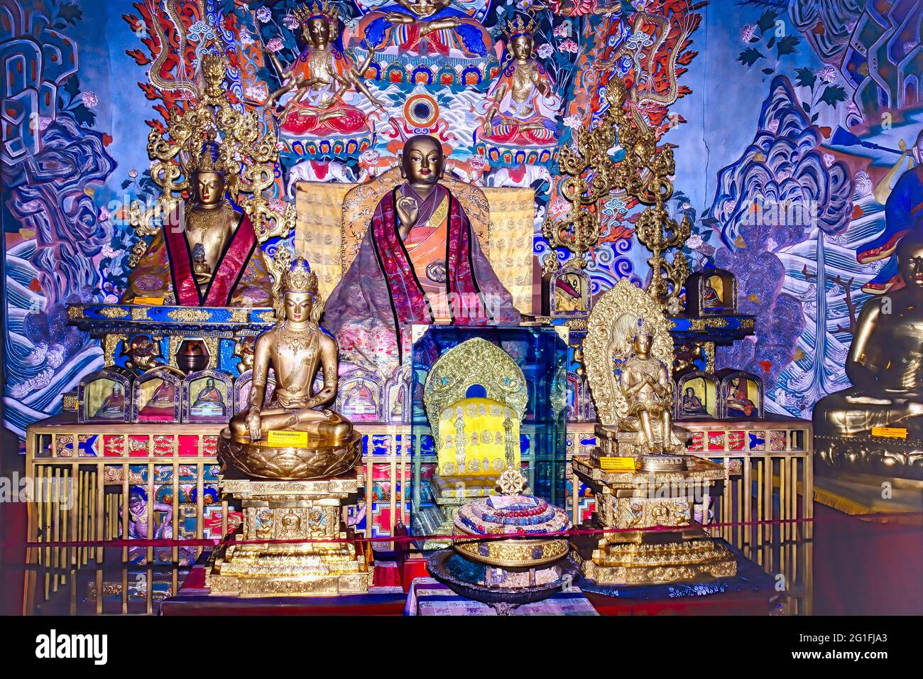 Choijin Lama-Tempel, Radnasambhava-Gottheit, Ulaanbaatar, Mongolei Stockfoto