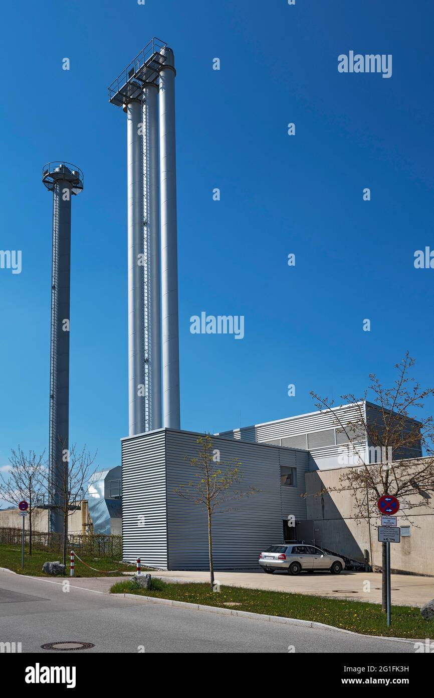 Anlage zur Fernwärme- und Dampfversorgung, Campus Grosshadern, LMU-Krankenhaus, München, Oberbayern, Bayern, Deutschland Stockfoto