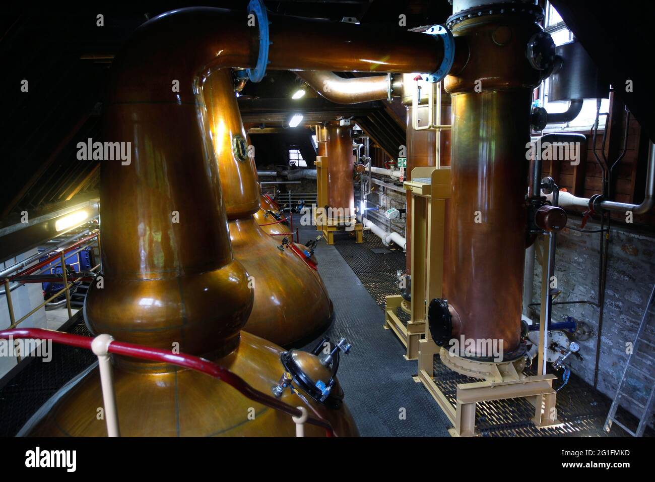 Strathisla Distillery, Whisky Distillery, Whisky Distillery, Destillation, still, Still, Copper, Whisky Trail, Keith, Banffshire, Highlands Stockfoto