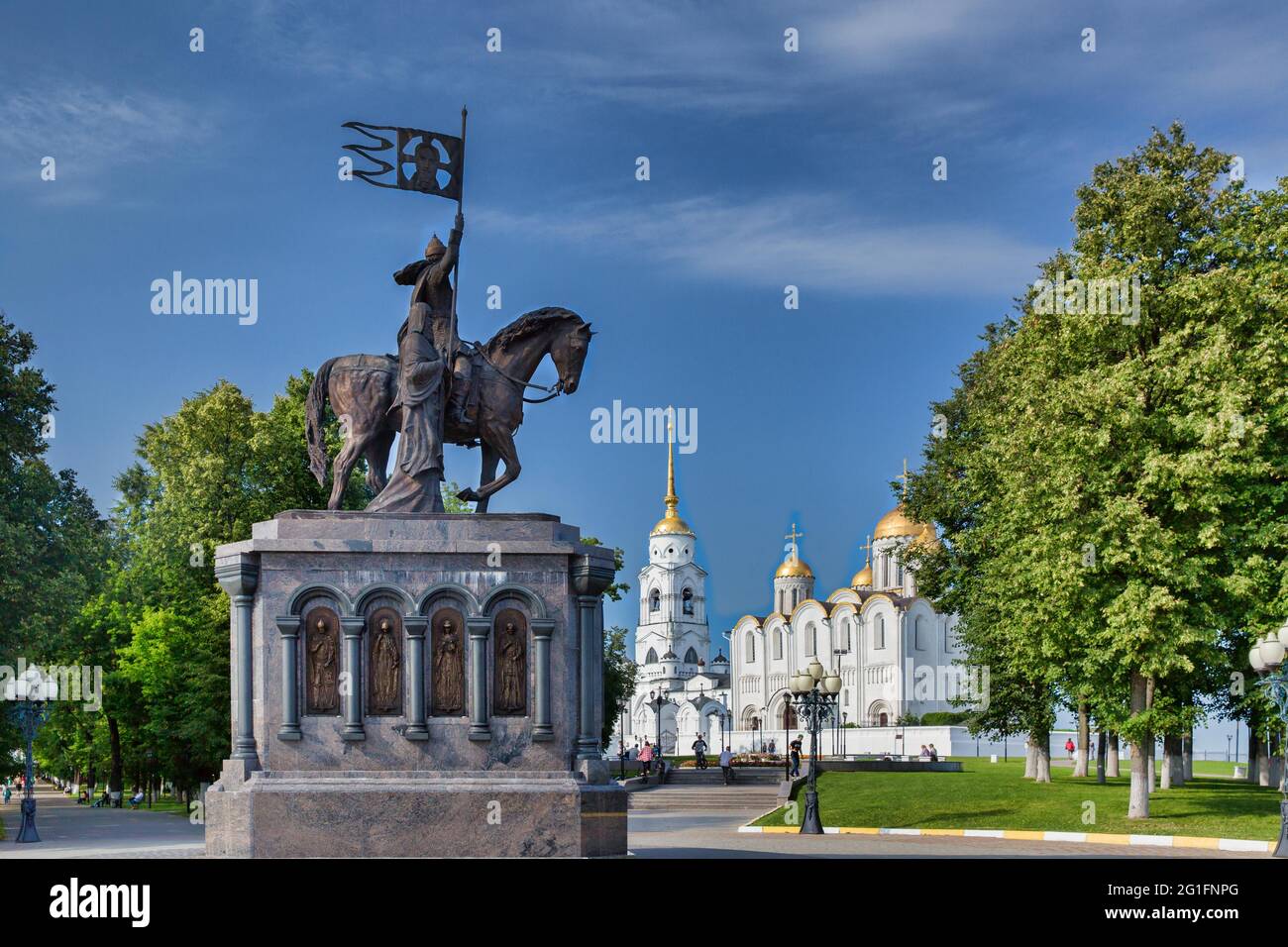 Kathedrale der Annahme, Uspenski Kathedrale, Denkmal der russischen Architektur des XII Jahrhunderts, Wladimir, Russland Stockfoto