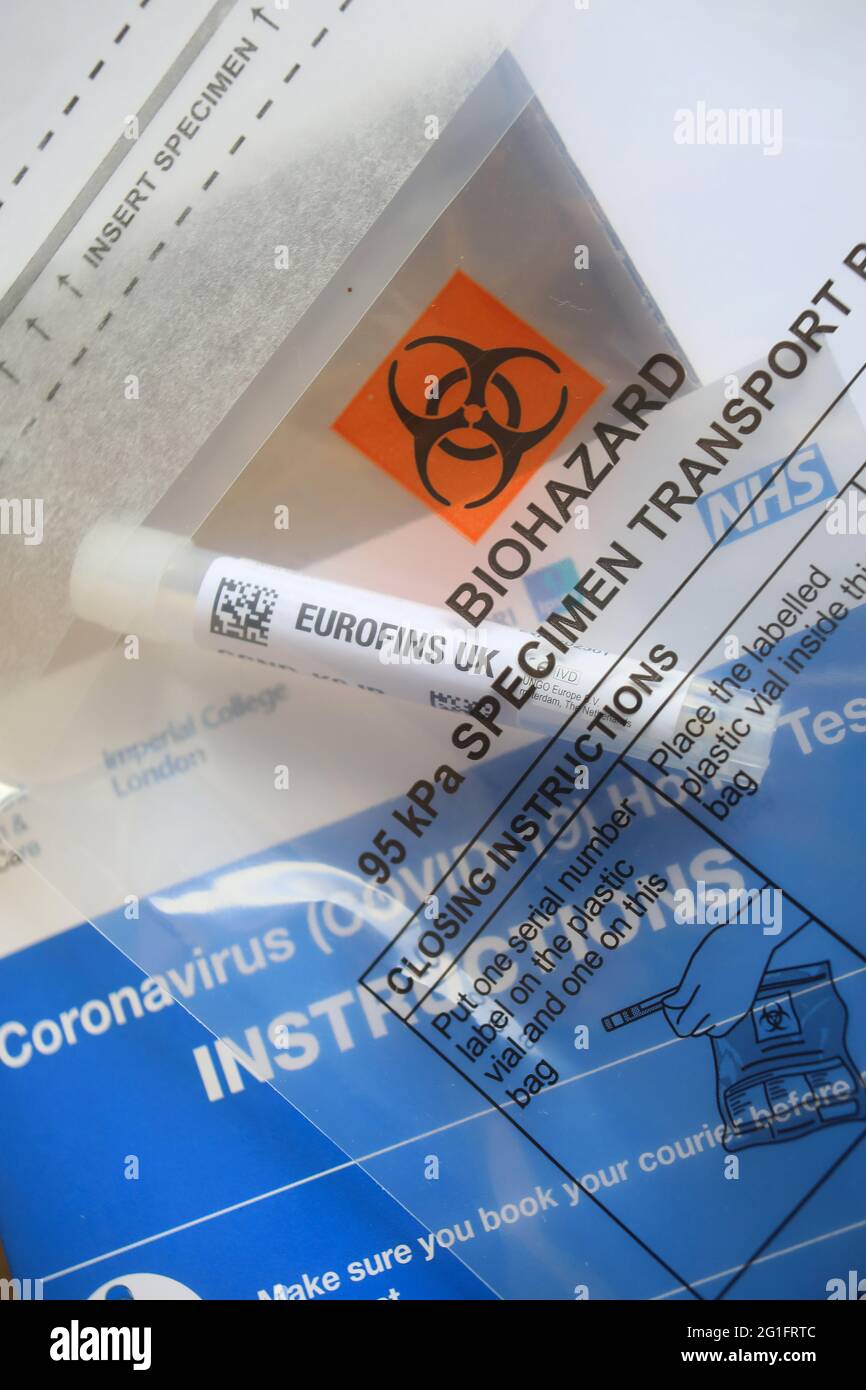 PCR-Heimtest, Großbritannien Stockfoto