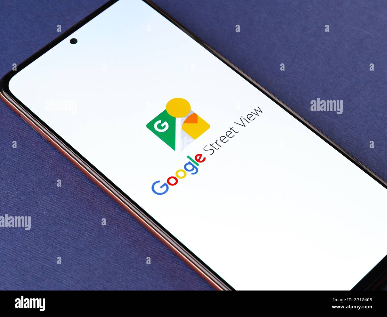 Assam, indien - Mai 29, 2021 : Google Street View Logo auf dem Handy-Bildschirm Stock Bild. Stockfoto