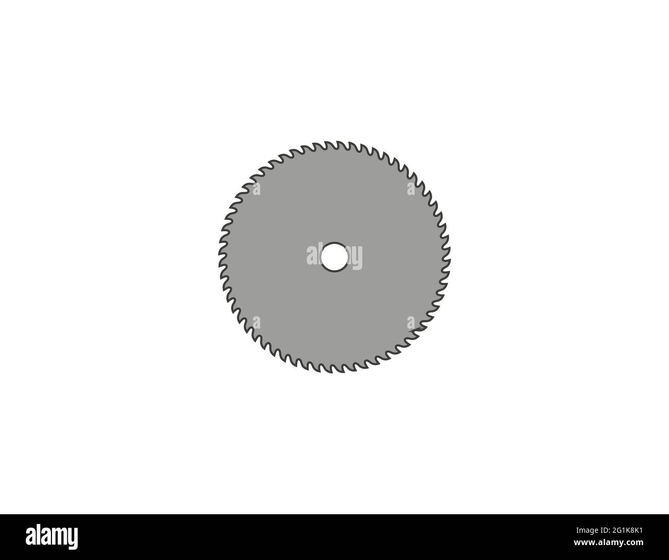 Sägeblatt, Symbol für kreisförmiges Blatt. Vektorgrafik. Flaches Design. Stock Vektor