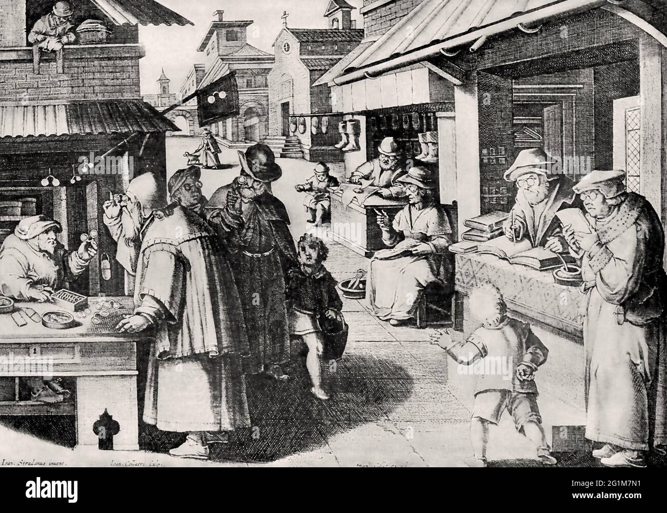 Brillenmacher und Brillenträger, 16. Jahrhundert Stockfoto