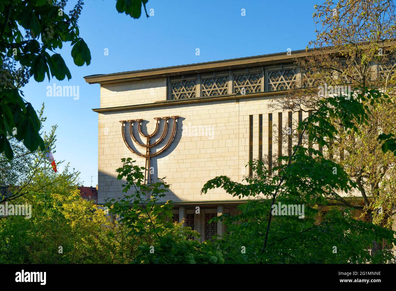 Frankreich, Bas Rhin, Straßburg, Avenue de la Paix, die 1954 erbaute große Synagoge des Friedens Stockfoto