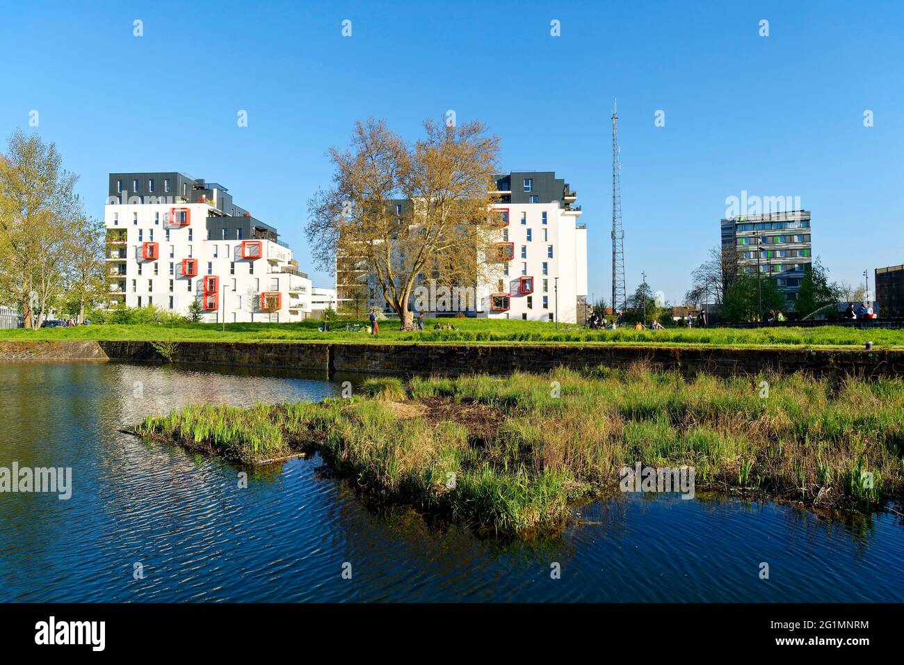 Frankreich, Bas Rhin, Straßburg, Hospital Gate Basin (Bassin de la Porte de l'Hopital), Heyritz Park Stockfoto