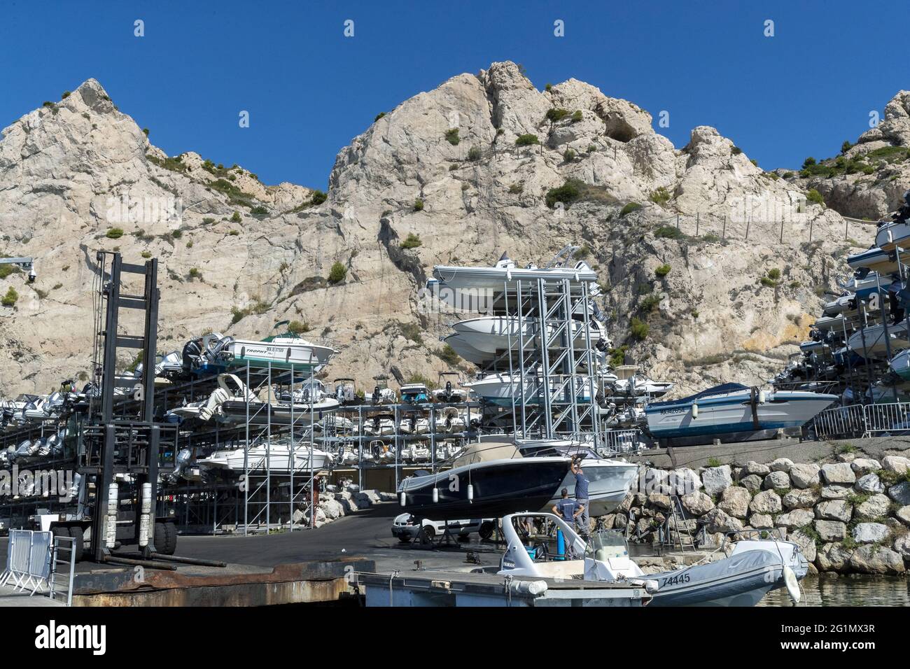 Frankreich, Provence-Alpes-CTE d'Azur, Bouches du Rhne, Marseille, Rade de Marseille, Westhafen von Marseille Stockfoto