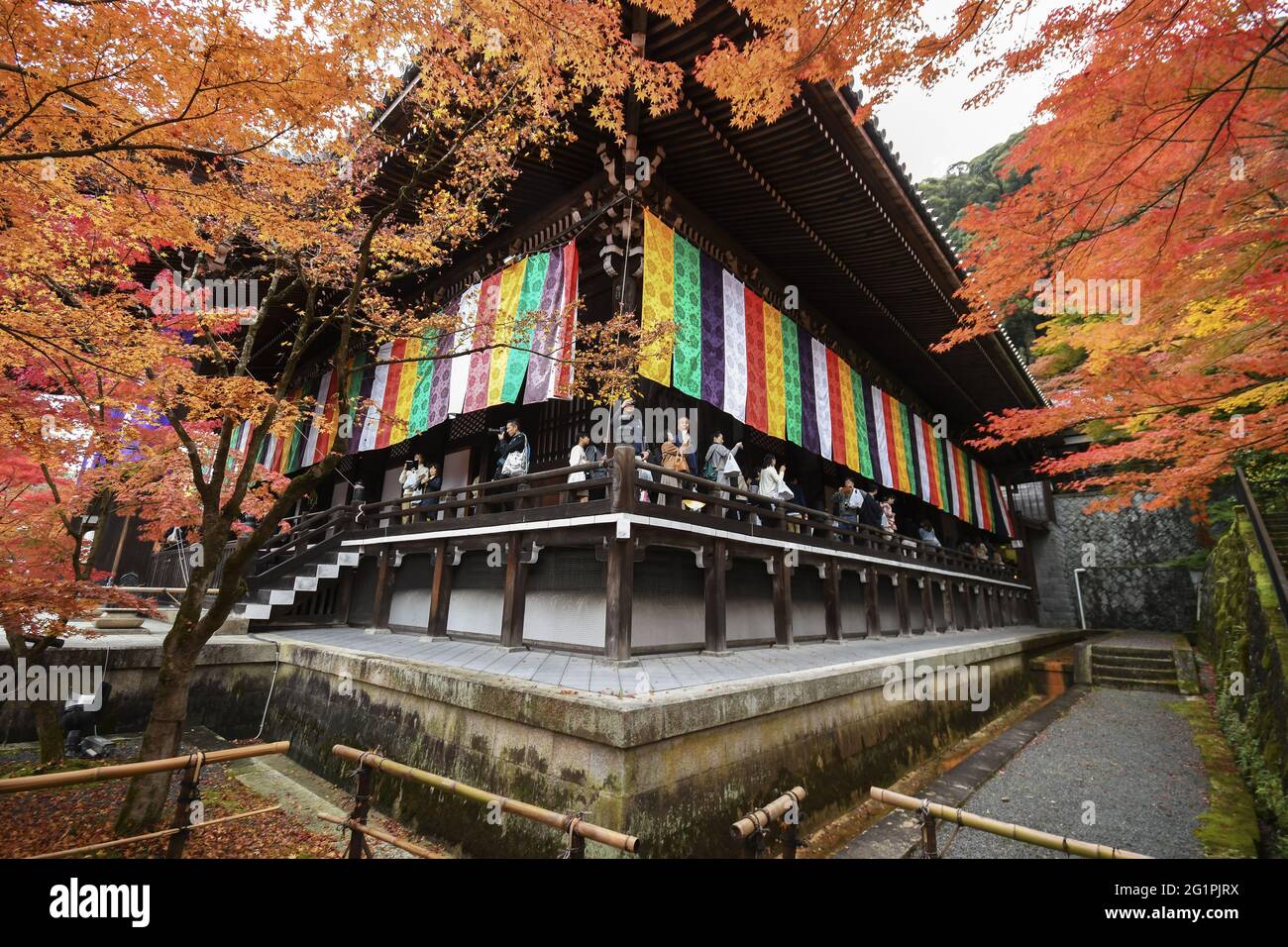 KYOTO, JAPAN - 10. Dez 2019: Kyoto, Japan - 24. Nov 2019: Menschen besuchen die Gärten von Eikando Zenrinji in Kyoto, Japan. Der Jodo-Buddhismus-Tempel geht zurück auf Stockfoto