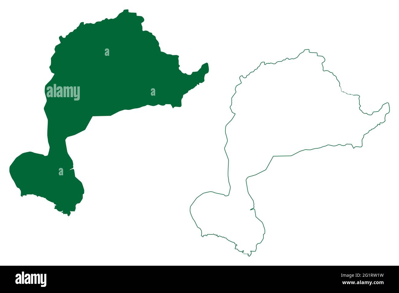 West Jaintia Hills District (Meghalaya State, Republik Indien) Karte Vektorgrafik, Skizze West Jaintia Hills Karte Stock Vektor