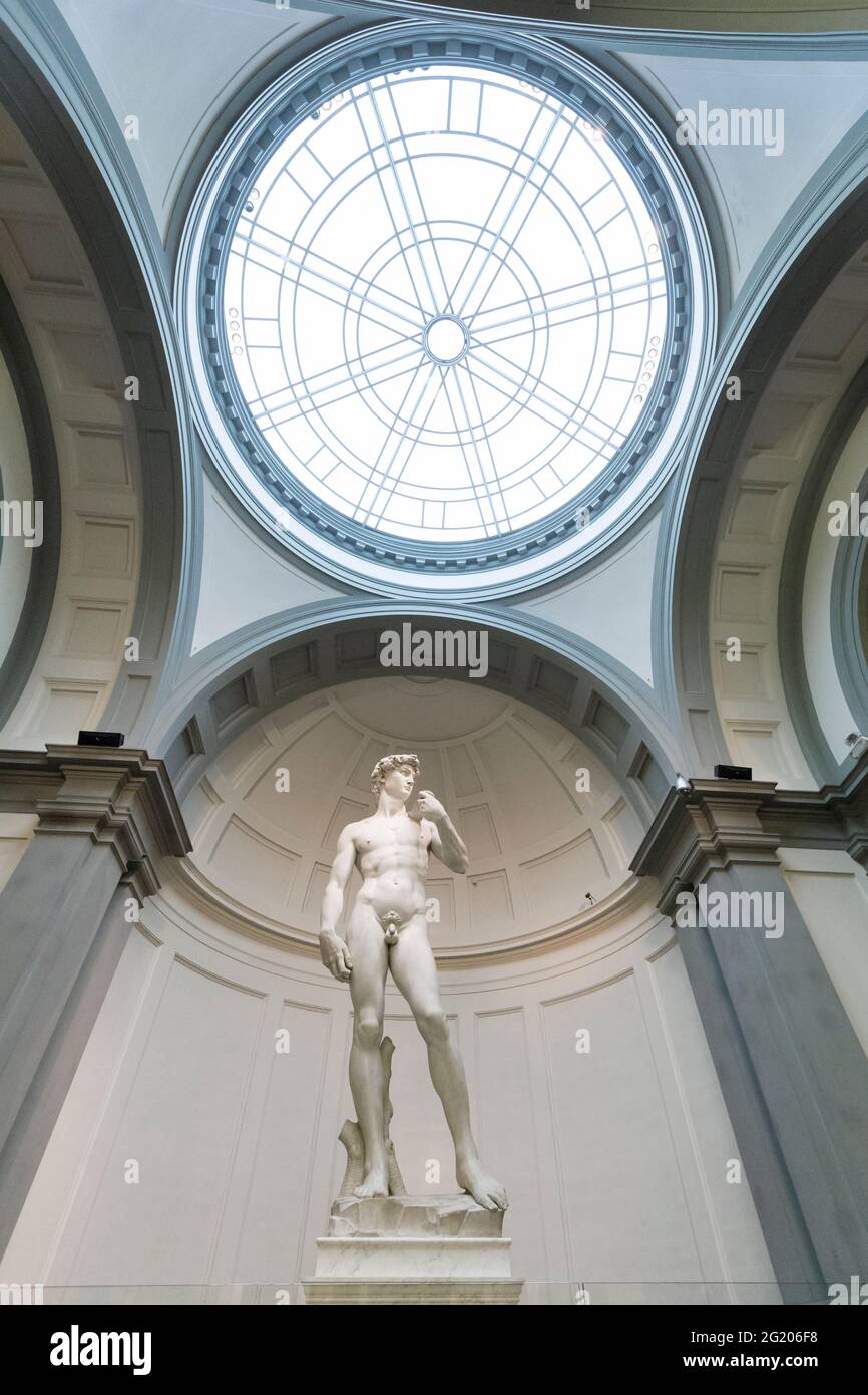 David-Statue von Michelangelo, Accademia-Galerie, Florenz, Italien Stockfoto