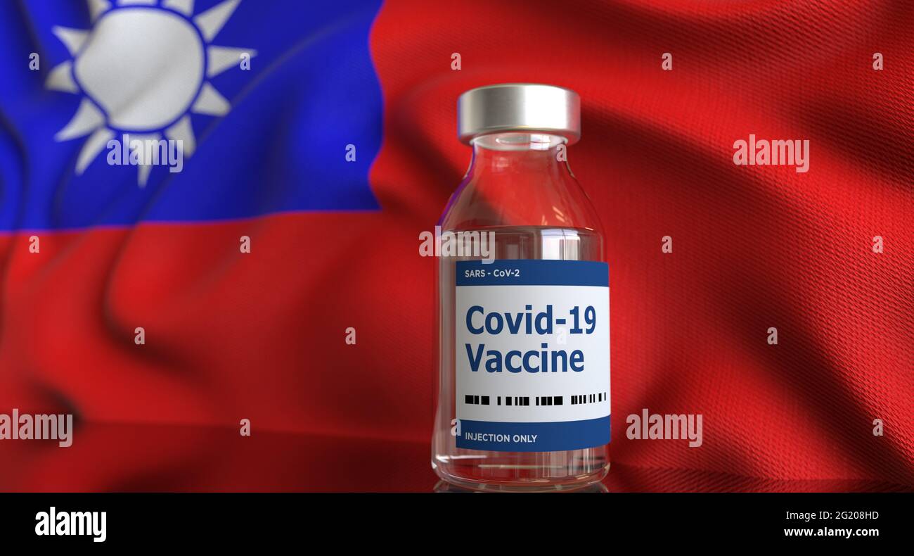 Taiwan-Impfstoff Für Covid-19-Flagge Stockfoto