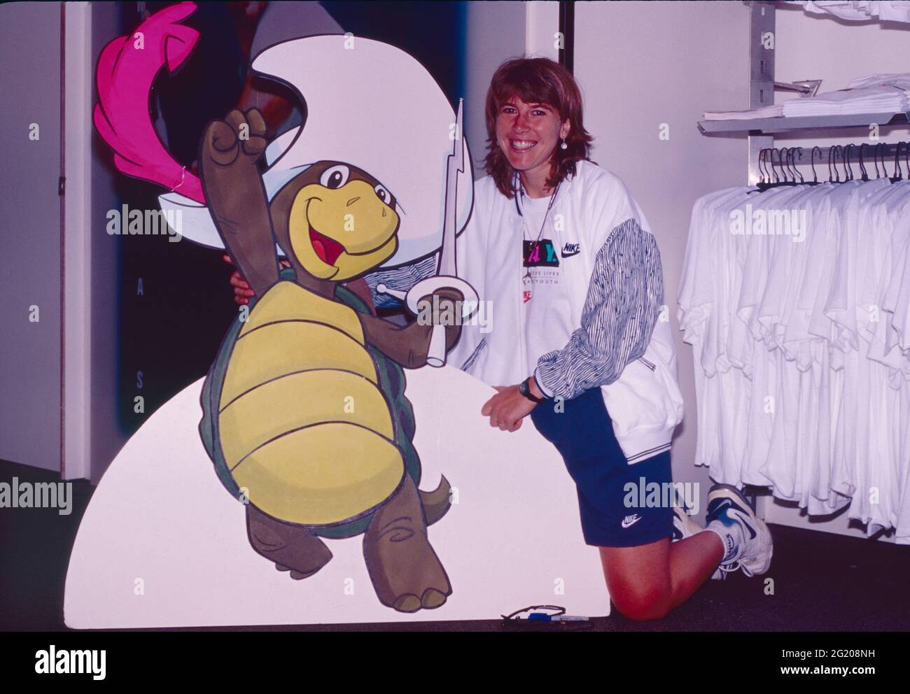 Die amerikanische Tennisspielerin Andrea Jaeger, Lipton 1995 Stockfoto