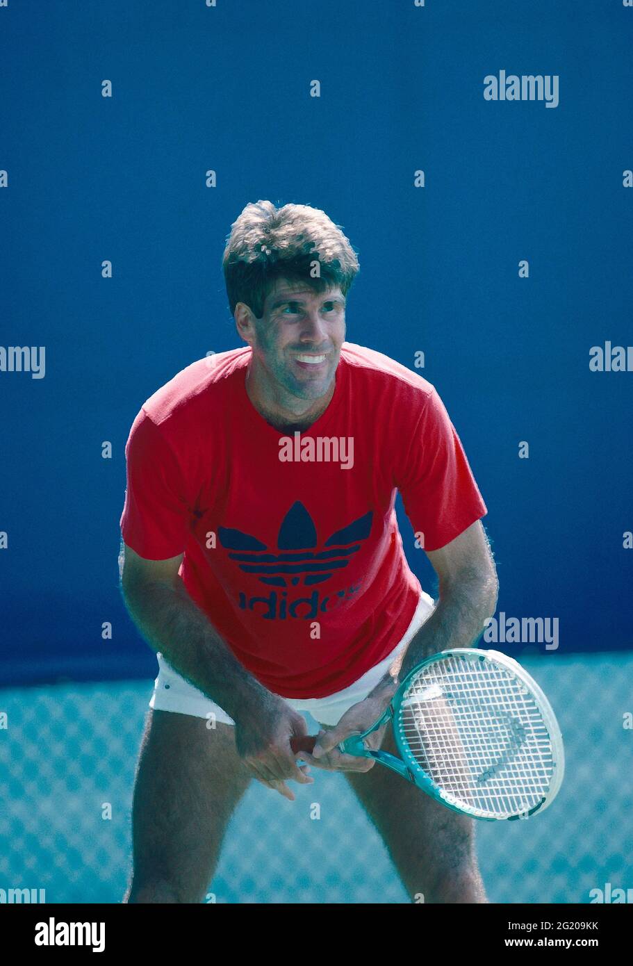 Der amerikanische Tennisspieler Tim Mayotte, 1980er Jahre Stockfoto