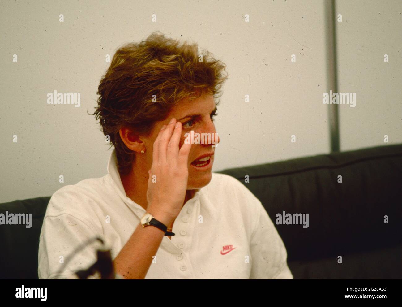 Neuseeländische Tennisspielerin Belinda Cordwell, European Open, Genf 1989 Stockfoto
