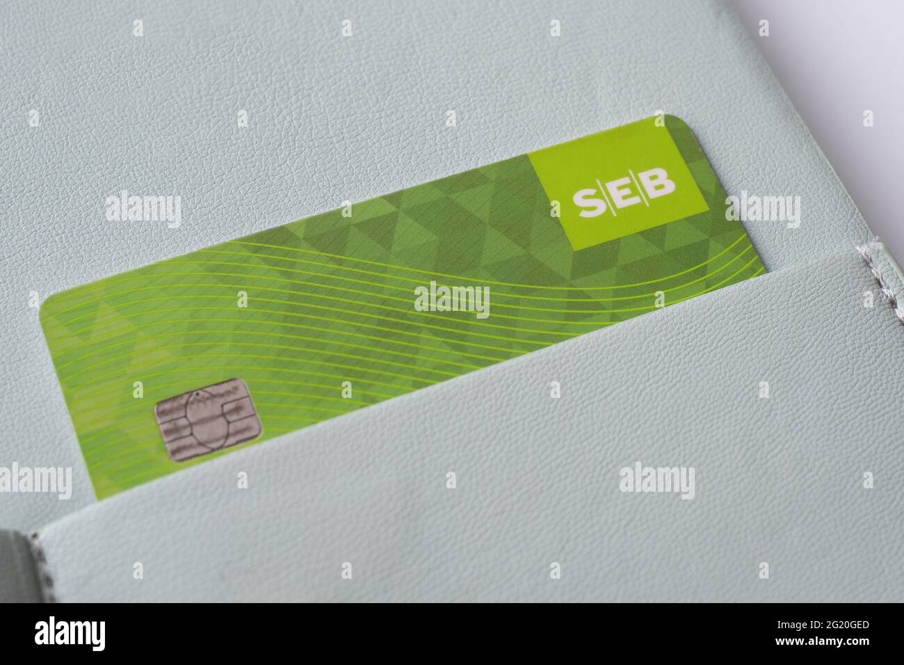 SEB - Schwedische Finanzgruppe für Firmenkunden, Institutionen und Privatpersonen. Gegründet und kontrolliert von der schwedischen Wallenberg-Familie. Stockfoto