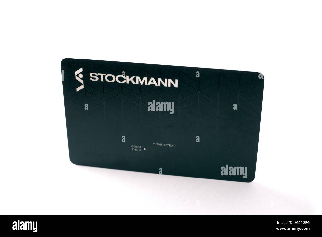Stockmann ist ein finnischer Einzelhändler aus dem Jahr 1862, der hochwertige und luxuriöse Produkte verkauft. Kaufhäuser in Finnland, Estland, Lettland, Russland. Stockfoto