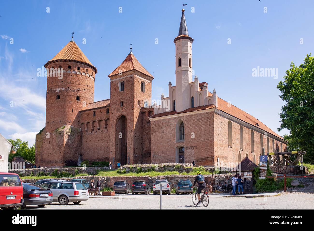 Reszel, Polen - Schloss. Wahrzeichen in der Altstadt der mittelalterlichen Stadt. Stockfoto