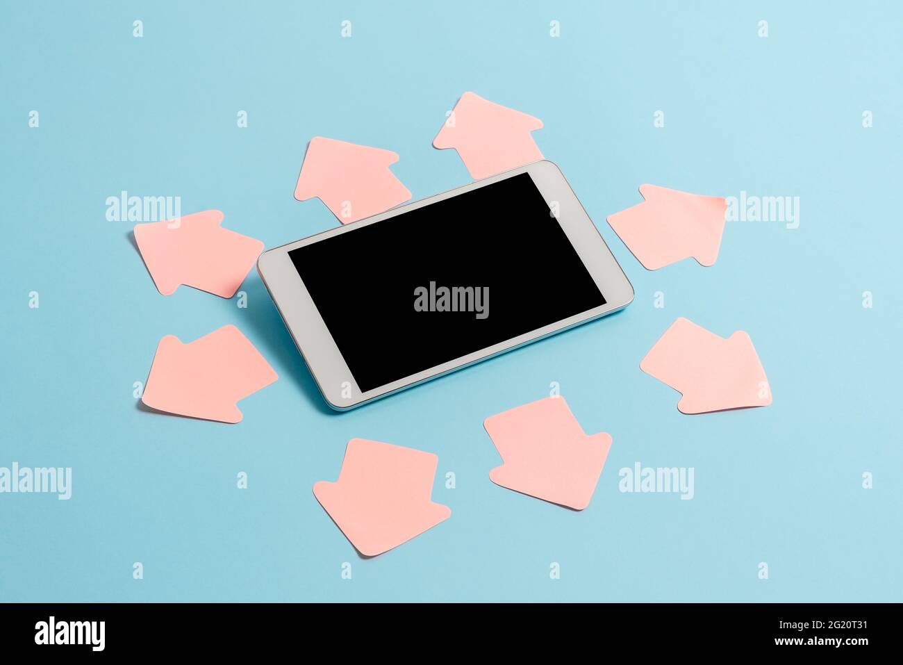 Brainstorming-Technologie Probleme Verbesserung Der Aktualisierung Des Produkts Globale Konnektivität Smartphone Voice Video Calling Neue Upgrade-Ideen Aktualisiert Stockfoto