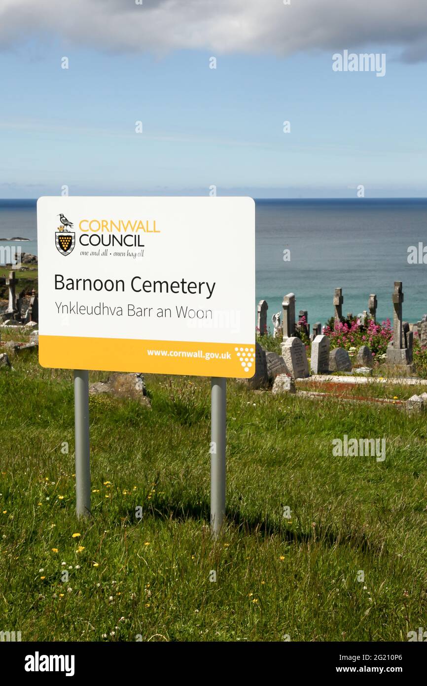 Barnoon Friedhof, St. Ives, Cornwall, Großbritannien, Mai 2021 Stockfoto