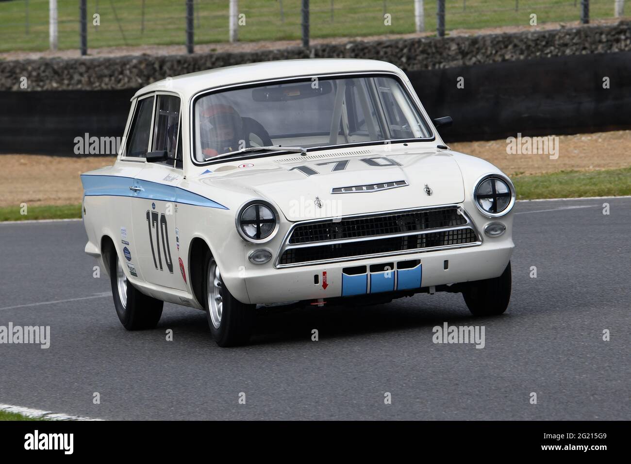 Marcus Jewell, Ben Clucas, Ford Lotus Consul, Ford Lotus Cortina, Masters Tourenwagen vor 66, Limousine, GT Autos, Tourenwagen, Masters Historic Fe Stockfoto