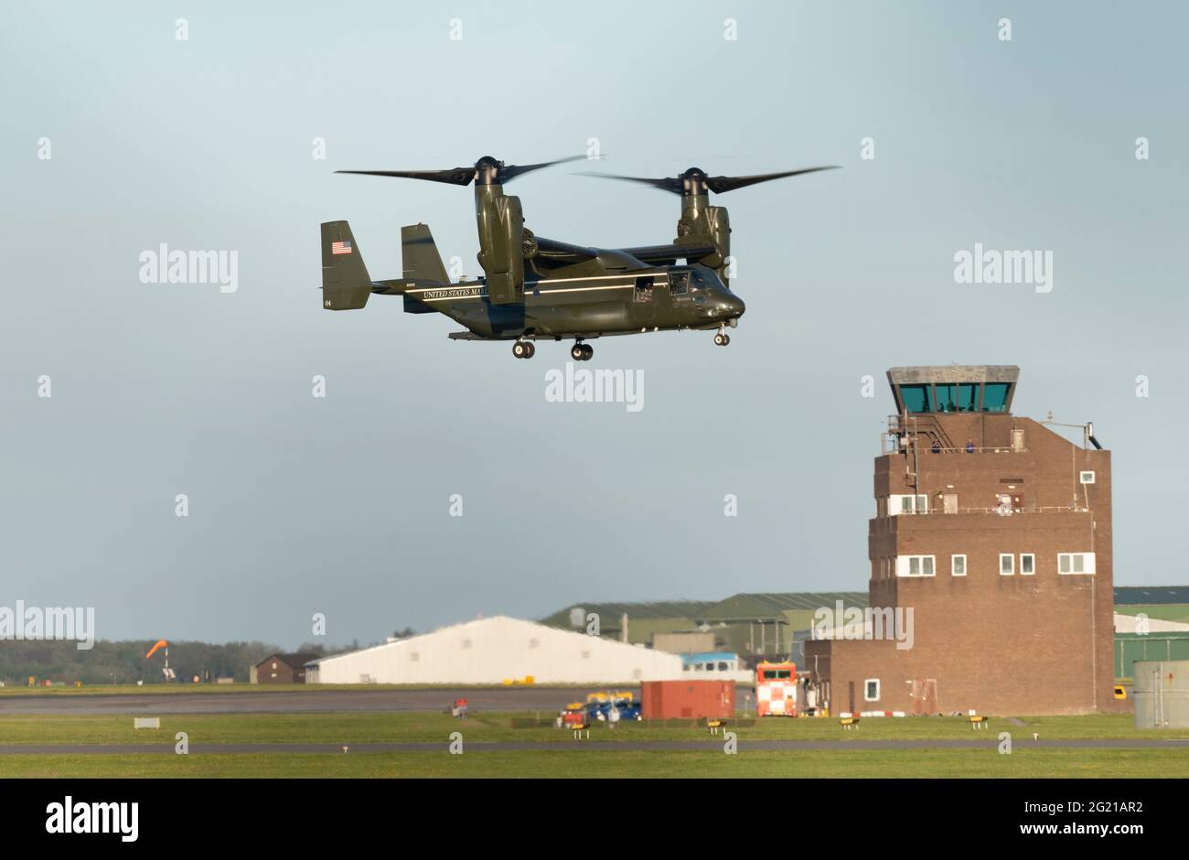 RNAS Culdrose, Helston, Cornwall, Großbritannien. Juni 2021. USMC MV22 Presedential Ospreys verlassen RNAS Culdrose während der G7-Vorbereitungen Credit: Bob Sharples/Alamy Live News Stockfoto