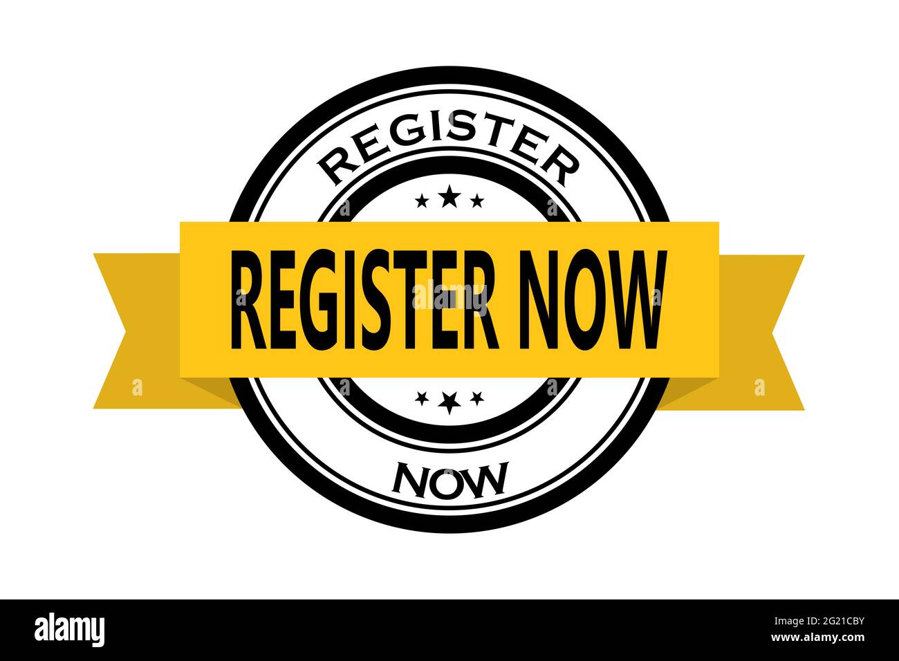Jetzt registrieren Siegel und Farbband für den Einsatz im E-Commerce oder E-Shops. Stockfoto