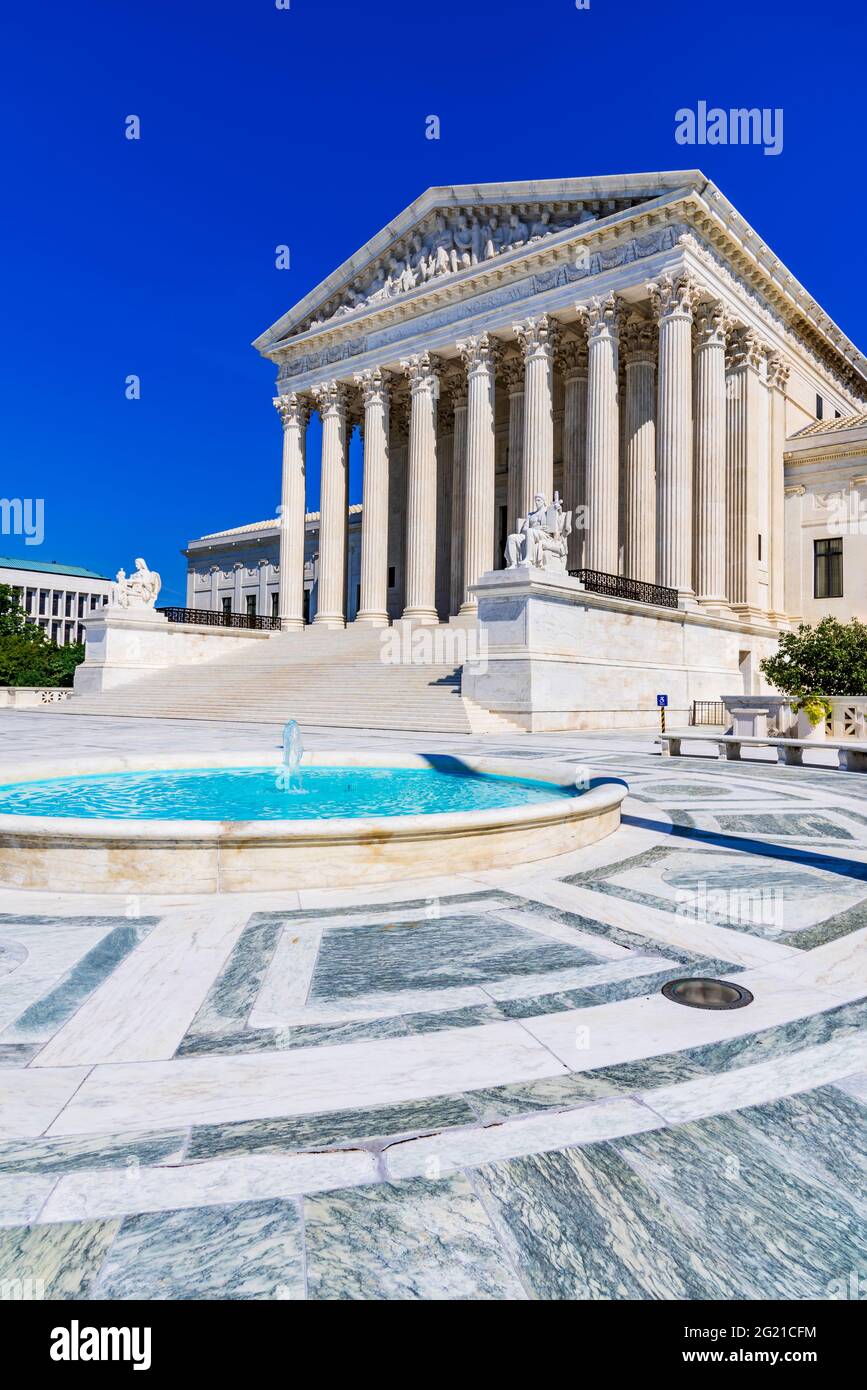 Washington, USA - Oberster Gerichtshof der Vereinigten Staaten von Amerika in Washington DC. Stockfoto
