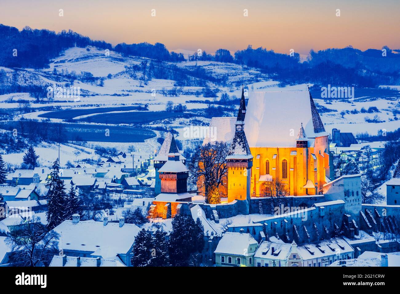 Biertan, Siebenbürgen. Sächsische Kirche in Siebenbürgen, Rumänien Reise Hintergrund in Osteuropa. Stockfoto