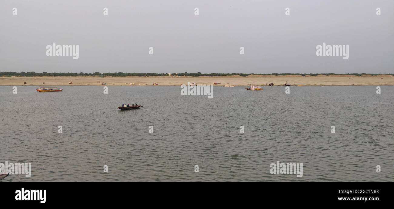 Ghat von Varanasi Banaras Stockfoto